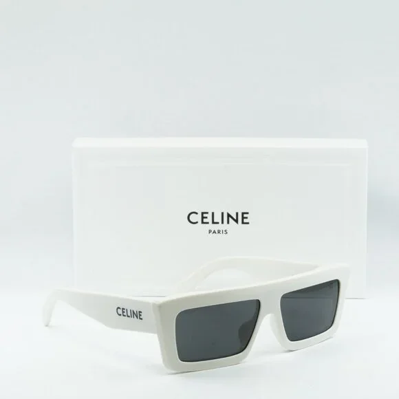 🕶️ New Celine CL40214U 25A Sunglasses - Ivory Frame, Smoke Lenses - Picture 8 of 11